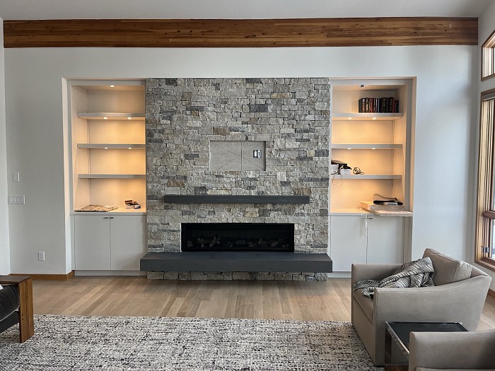 Modern fireplace facing. Bend, Oregon.