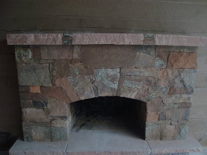 Sandstone fireplace