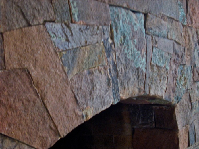 Sandstone fireplace