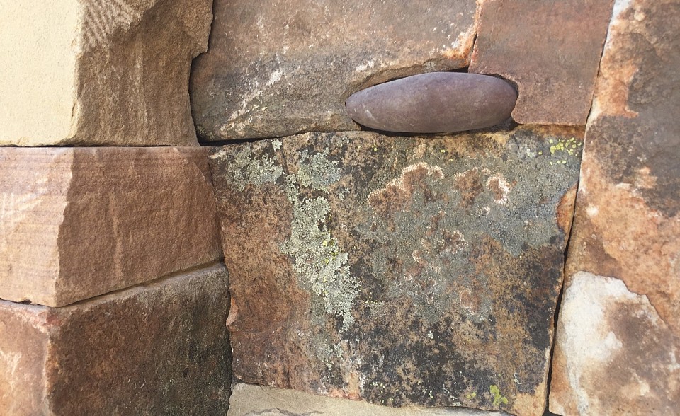 Inlayed river rock